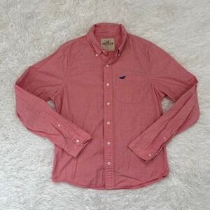 Y2K 2010s Preppy Hollister pink button up shirt